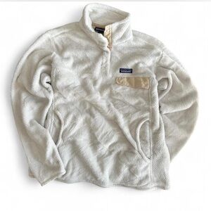 Patagonia white Fleece 1/4 zip sweater